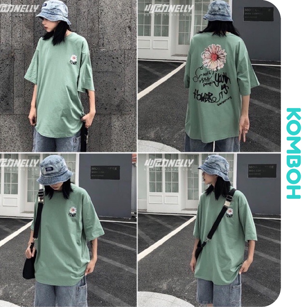 Áo thun tay lỡ phông Unisex nam nữ oversize form rộng ulzzang NELLY KOMBOH A76 | BigBuy360 - bigbuy360.vn