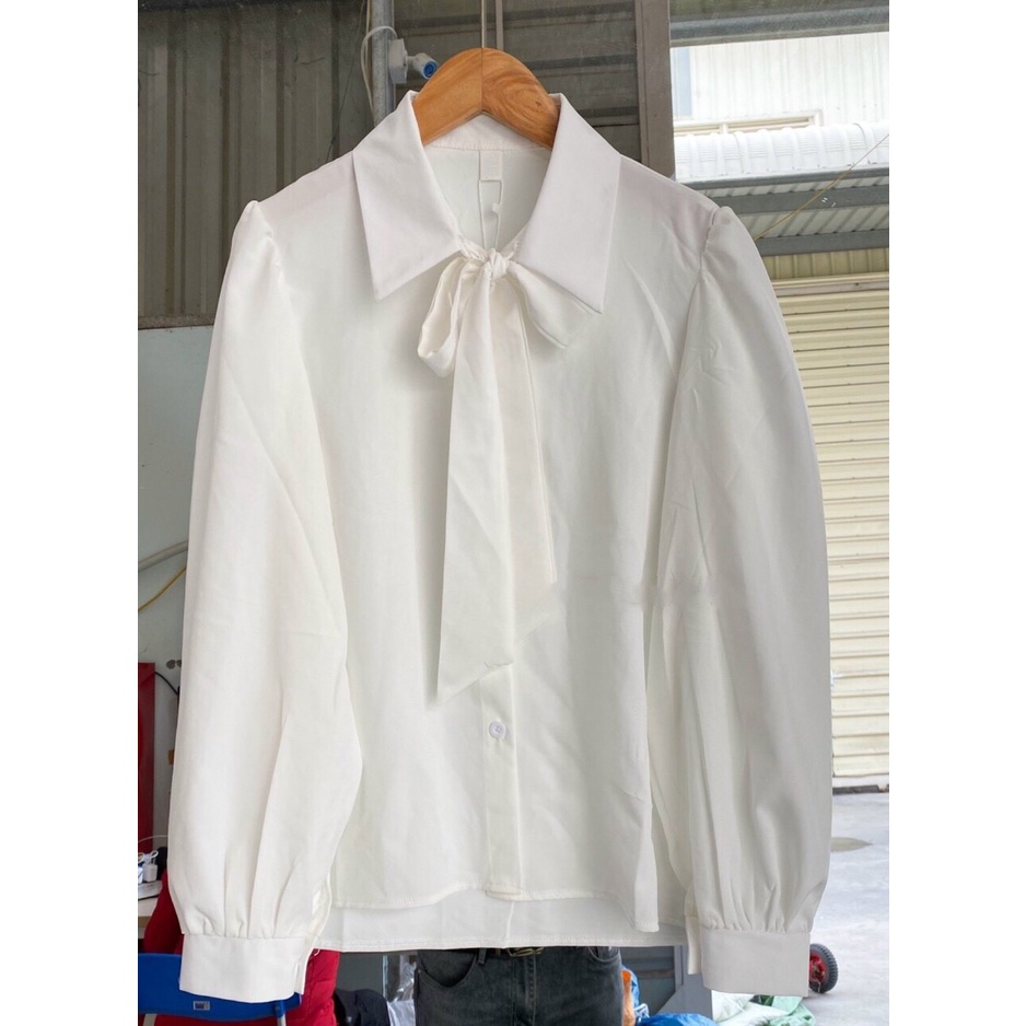 Sơ Mi Nơ Nữ Dài Tay Tay Bồng Phong Cách Vintage Hàn Quốc Dorastyle