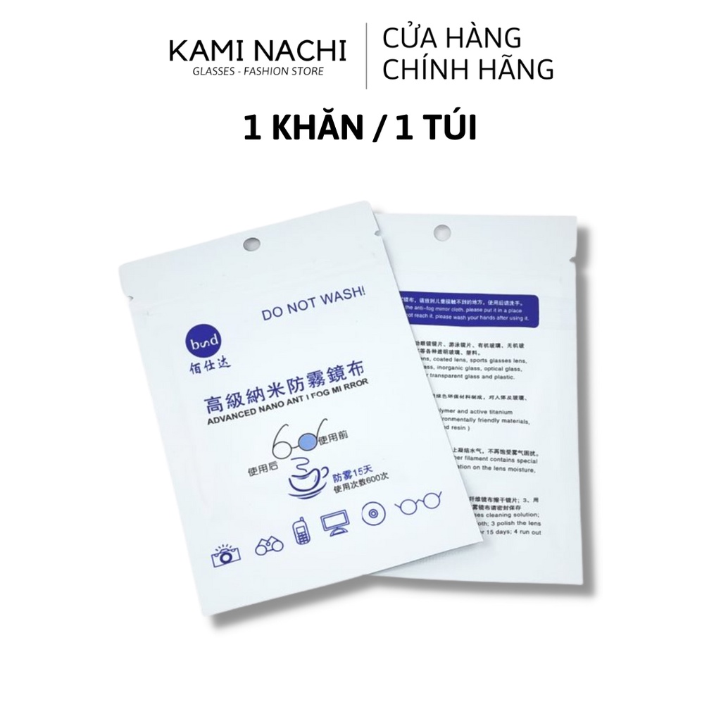 Khăn nano lau kính chính hãng loại đặc biệt KAMI NACHI - Chống bám hơi nước, chống mờ sương cho kính