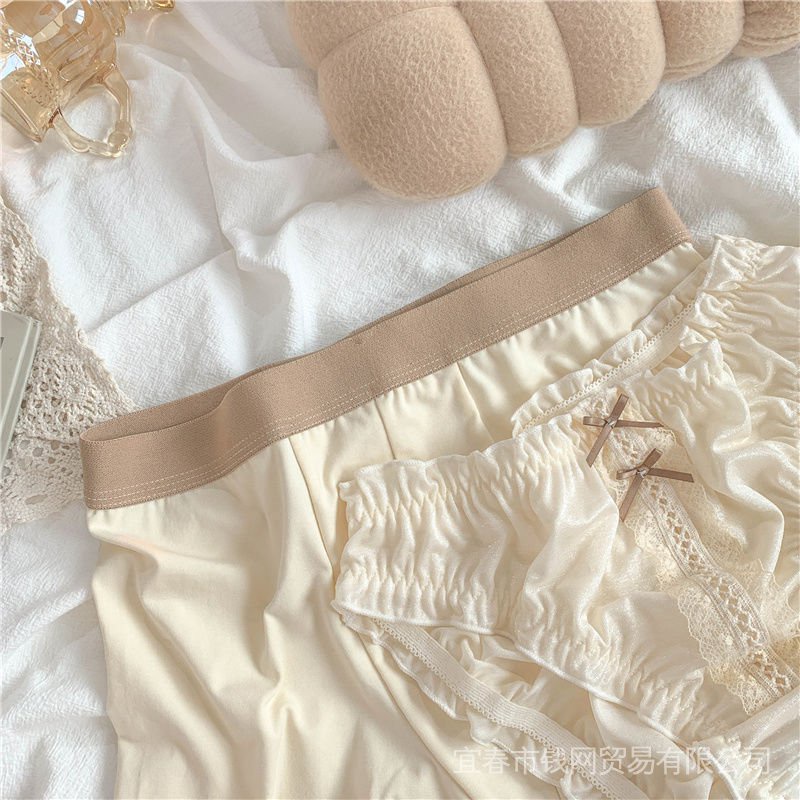 Bộ Đồ Lót Cotton Một Mảnh Màu Trắng Kem Thoải Mái Thoáng Khí Phong Cách Nhật Bản Cho Cặp Đôi