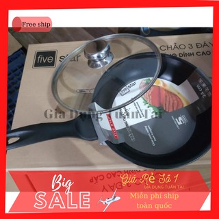 chảo chống dính inox FIVE-STAR - 3 đáy cho bếp từ