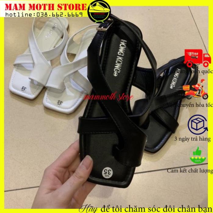 Dép kẹp/dép xỏ ngón, sandal 2 quai chéo đế bệt, dép quai hậu