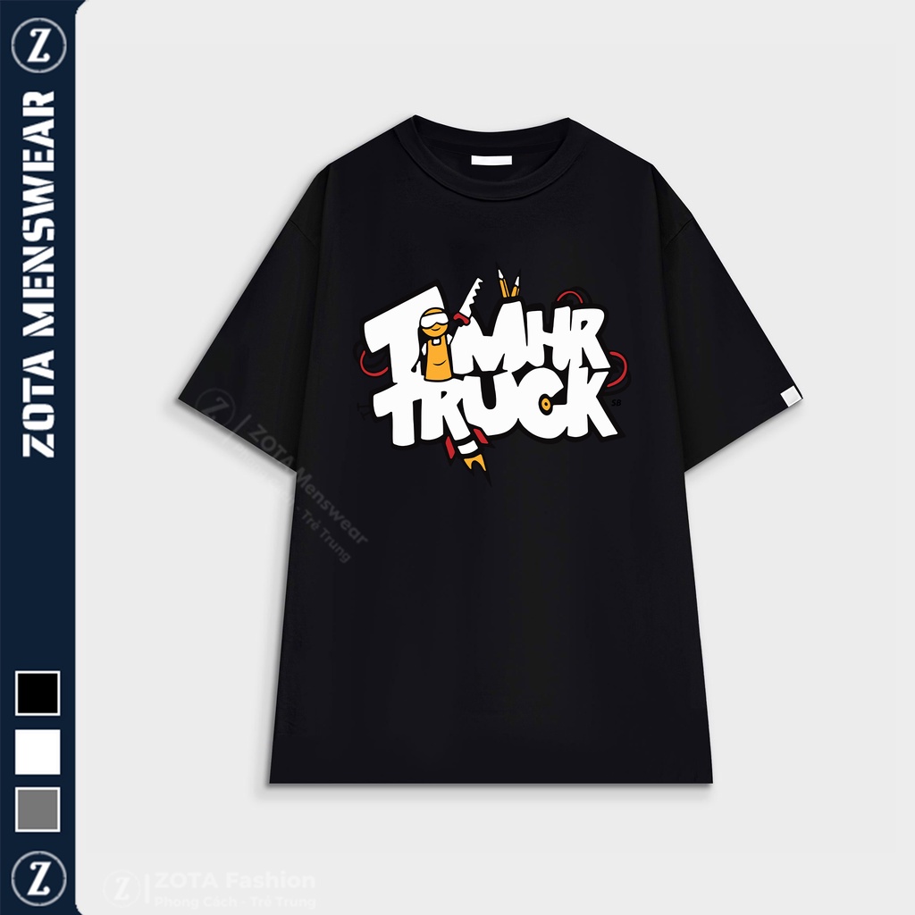 Áo thun nam tay lỡ form rộng , áo thun unisex ZOTA in TRUCK