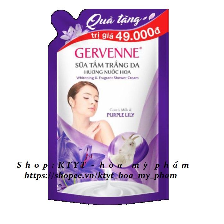 Gervenne - Sữa tắm trắng da hương nước hoa 900 g + Tặng Túi sữa tắm 450 gr