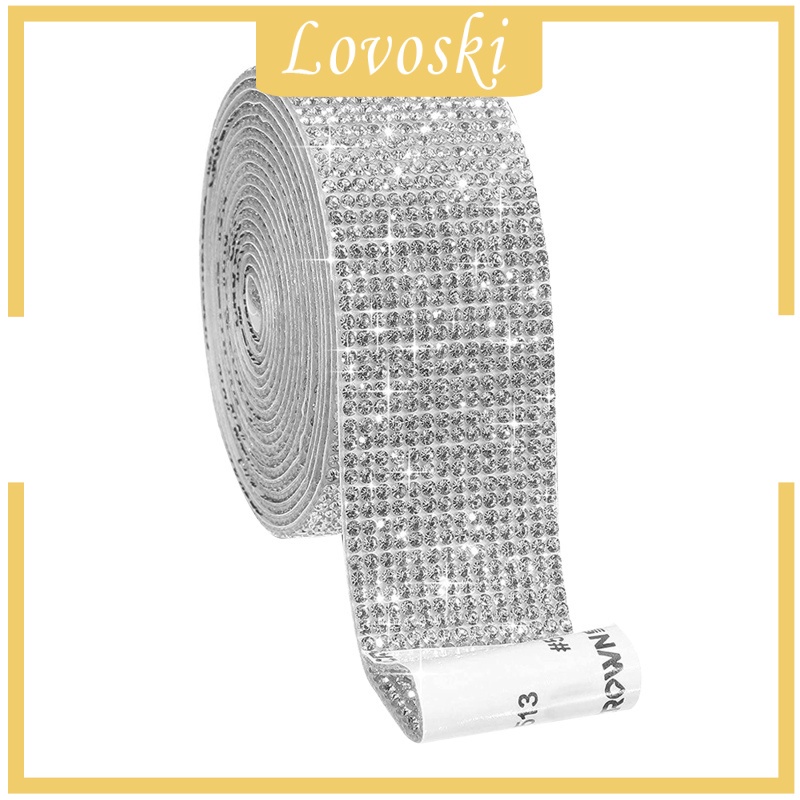 Cuộn Dây Ruy Băng Đính Đá Giả Kim Cương Tự Dính 1.4cm Dùng Trang Trí Xe Hơi DIY