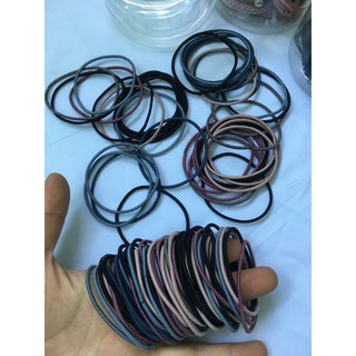 Sét 100 dây chun buộc tóc có hộp đựng