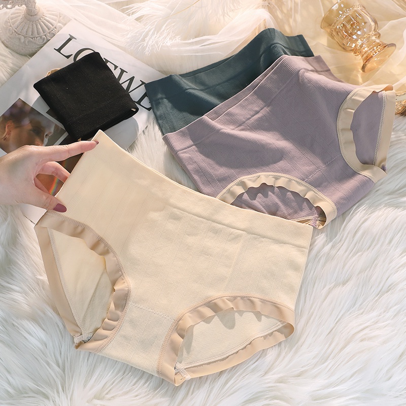 Quần Lót Cotton Không Đường May Kháng Khuẩn Nâng Hông Vừa 40-70KG Cho Nữ