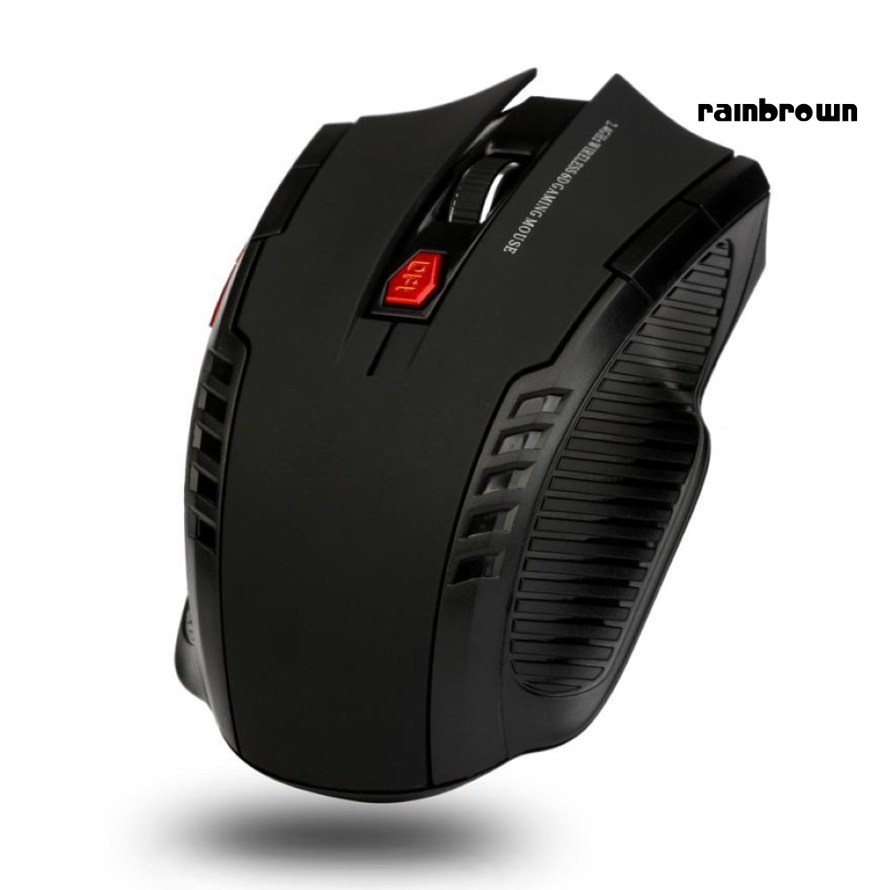 Ergonomic 6 Keys 1600DPI 2.4GHz Wireless Gaming Mouse USB Receiver for PC Laptop /RXDN/