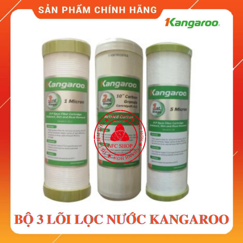 Bộ 3 lõi lọc nước Kangaroo chính hãng (Dùng được cho các loại máy RO)