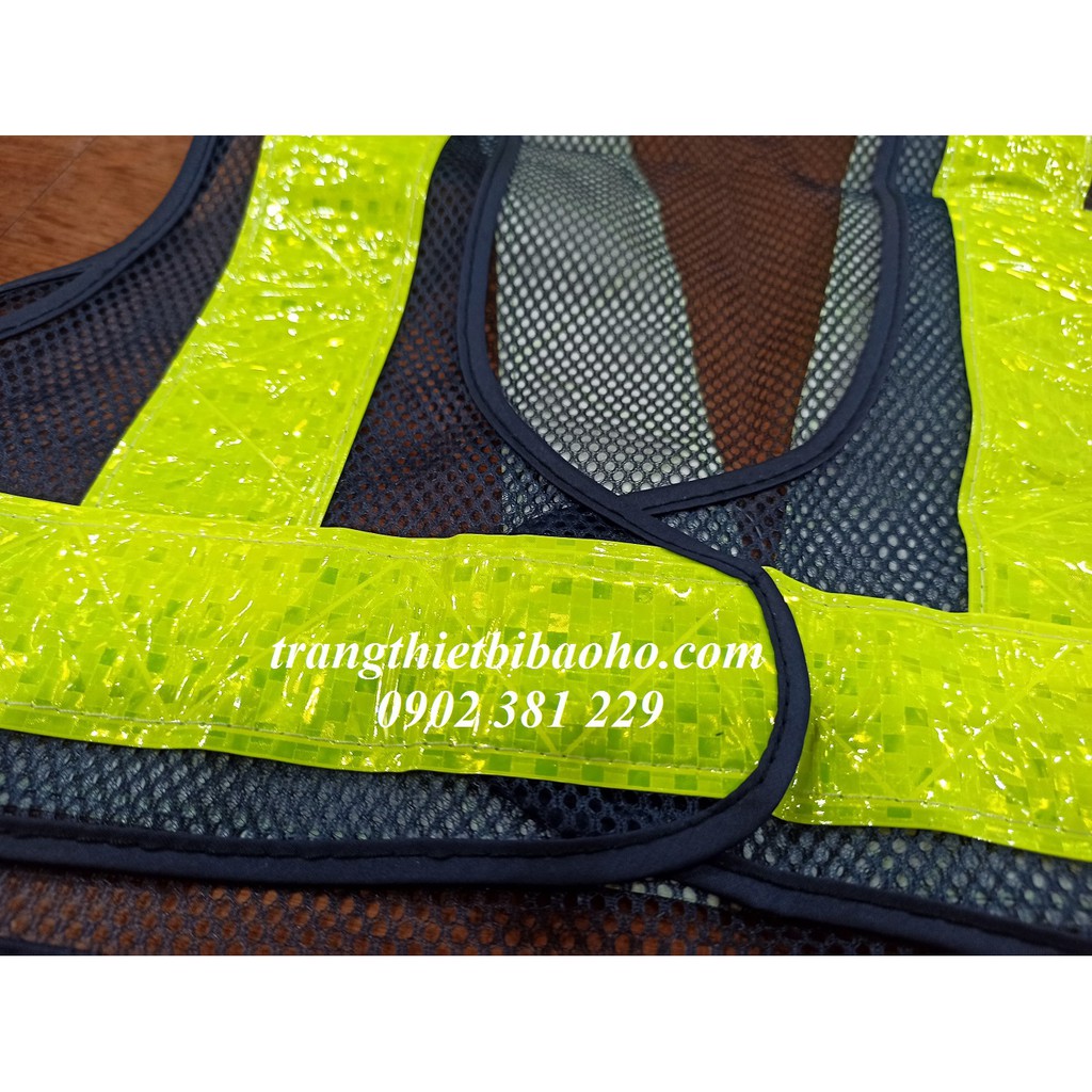 Áo phản quang chữ A màu xanh đen phản quang nhựa