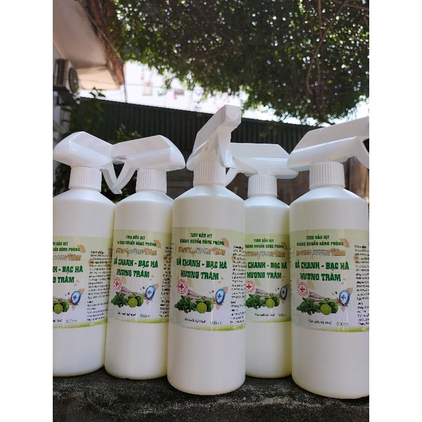 Dung dịch sát khuẩn dạng xịt 500ml Mix Tinh dầu không hại da tay