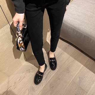 Giày Lười Da Bóng Đế Dày Thời Trang Cho Nữ