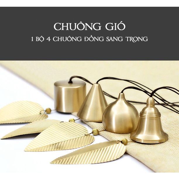 Chuông phong thuỷ trang trí nhà cửa, chuông gió, chuông treo cửa, chuông đồng, Chuông Nhật.Lục Lạc bằng đồng