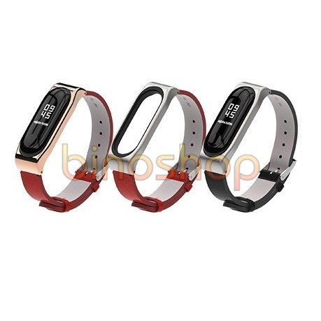 Dây đeo miband 5 da PU chính hãng MIJOBS, dây đeo thay thế mi band 5 da PU phiên bản CLASSIC MIJOBS