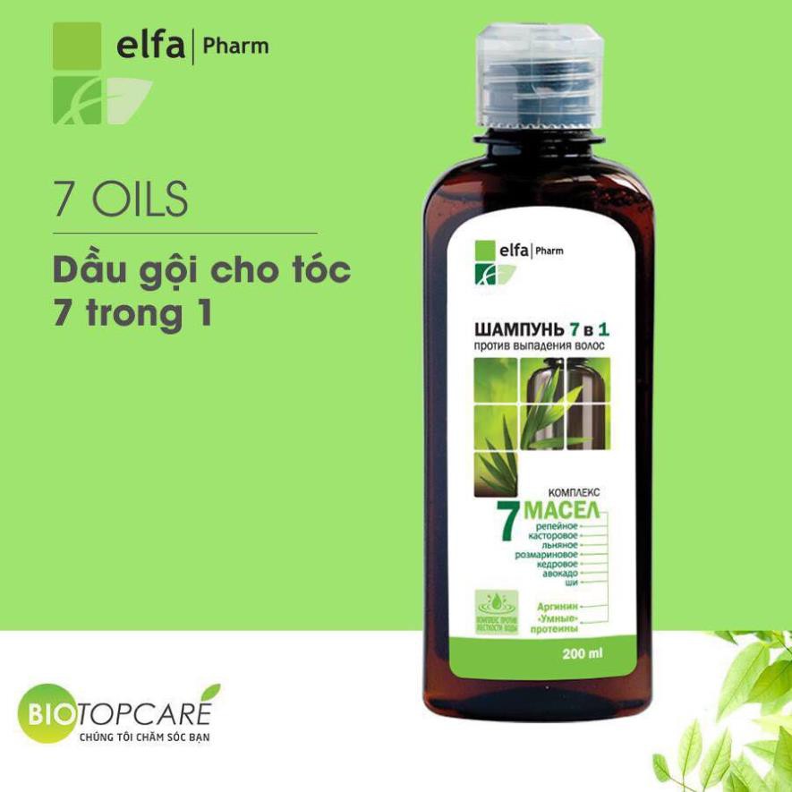 Dầu Gội Elfa Pharm 7 In 1 Chống Rụng Tóc Chiết Xuất 7 Loại Tinh Dầu Thảo Dược 200ml