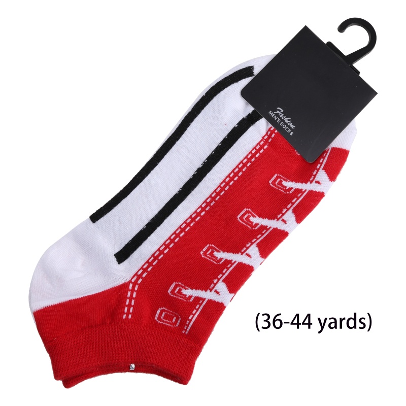 Vớ Cotton Cổ Thuyền In Họa Tiết Kẻ Sọc 3D Cột Dây Unisex