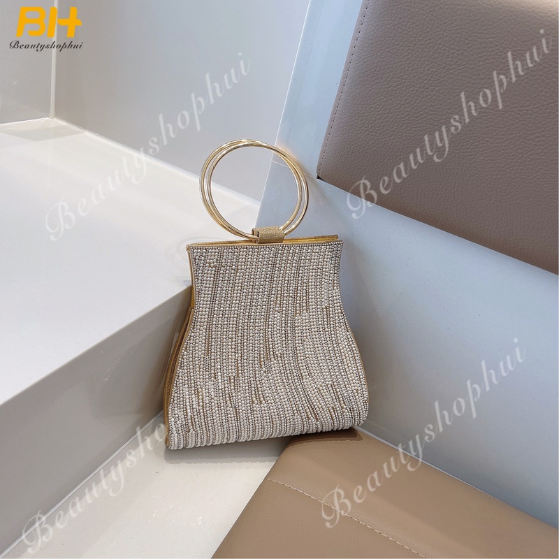 Túi Đeo Chéo Vai Đính Đá Và Ngọc Trai Thời Trang 2022 Dành Cho Nữ Phong Cách Âu Mỹ