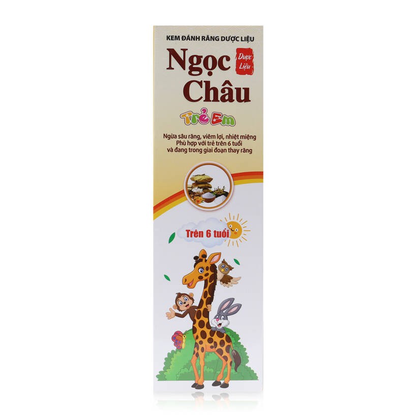 Kem đánh răng dược liệu Ngọc Châu trẻ em trên 6 tuổi 70g/trẻ em từ 2 tuổi đến 6 tuổi
