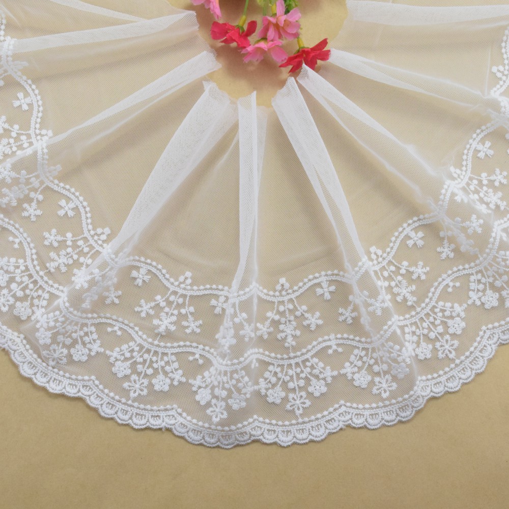 Dải ren cotton rộng 12cm 3194 dùng để thêu trang trí đầm