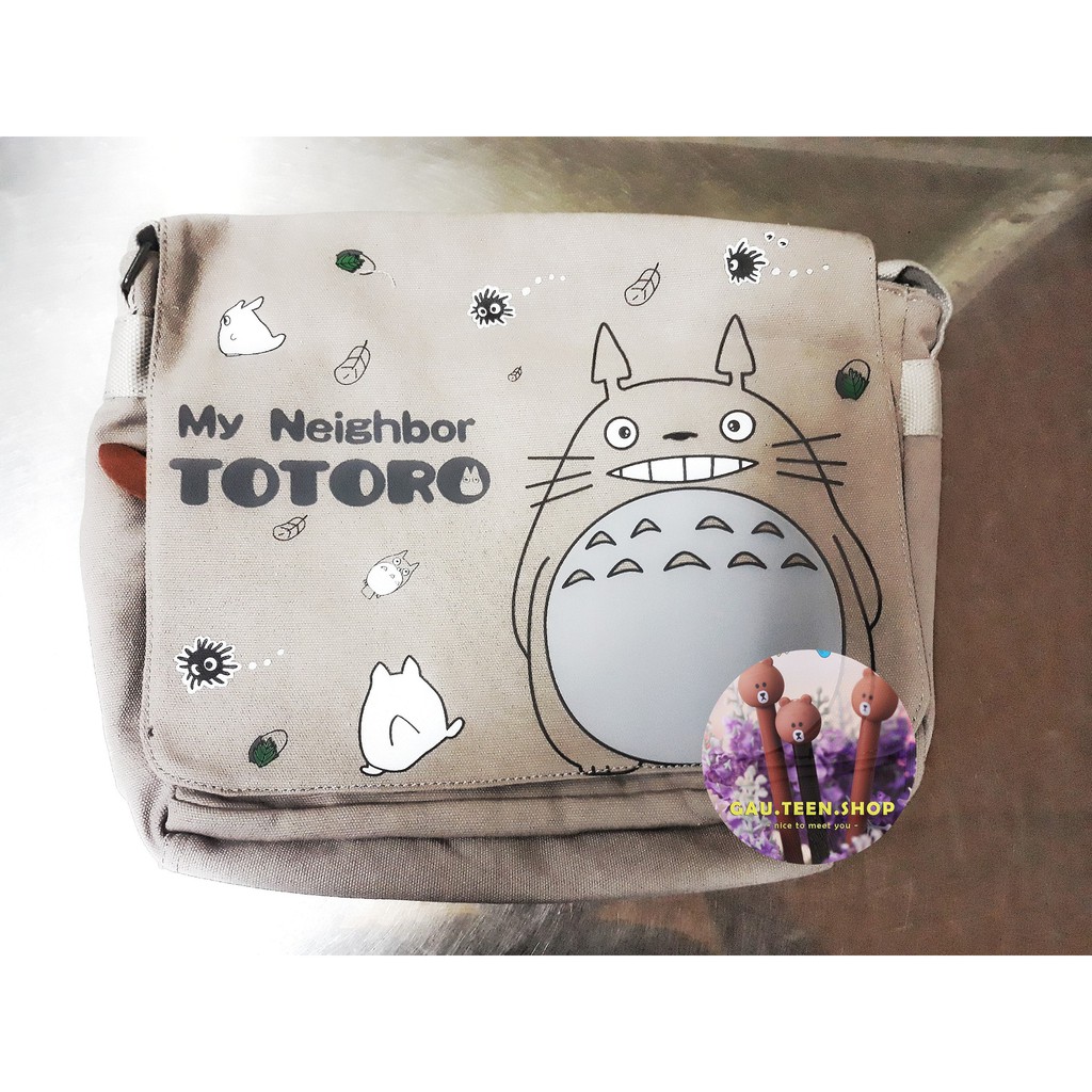 [Ảnh thật] Balo đeo chéo Totoro màu kem cỡ bự