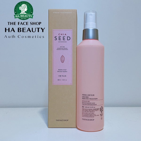 Xịt khoáng dưỡng ẩm da mặt cấp ẩm kiềm dầu Hàn Quốc The Face Shop Chia Seed Advanced Hydro Mist 165ml