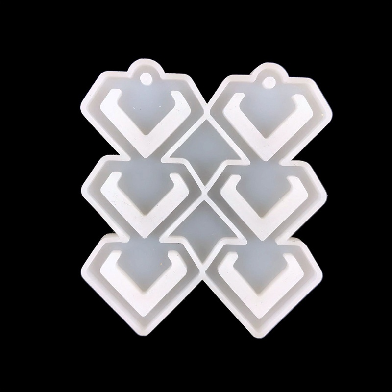 1 Khuôn Silicone Hình Trái Tim Làm Bông Tai DIY 6 Cái