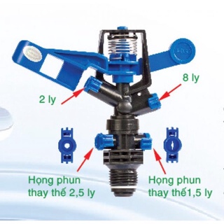 Béc tưới cây phun mưa cánh đập bb 933 phi 21