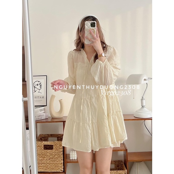 [NEW]VÁY TƠ BABYDOLL TAY BO KÈM ĐAI “HESA DRESS”