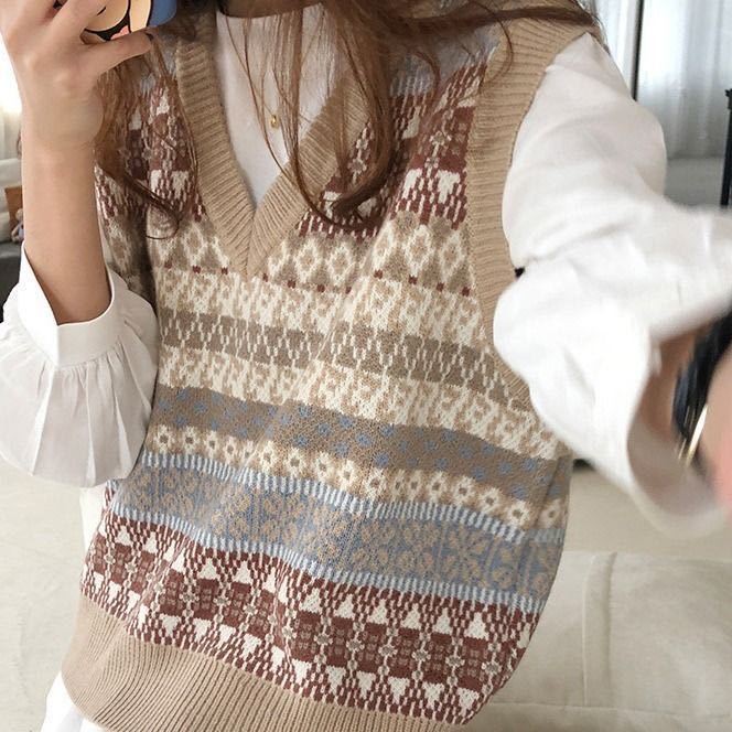 Áo Sweater Không Tay Dáng Rộng Thời Trang Retro Hàn Quốc 2020 | BigBuy360 - bigbuy360.vn