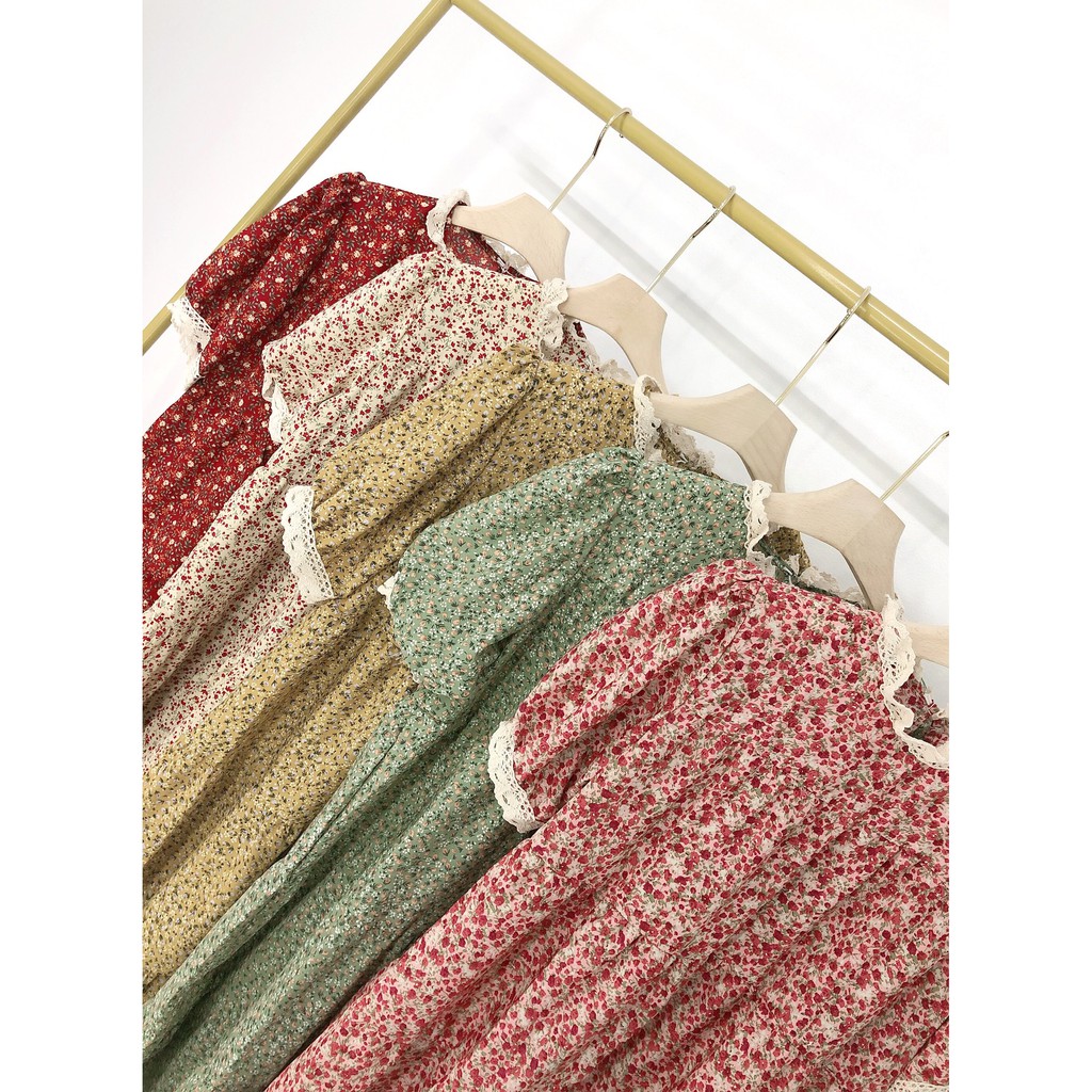 [Mã FATHANG5 giảm 10K đơn 50K] VÁY DÁNG SUÔNG HOA NHÍ PHỐI REN CỔ TAY ( ẢNH THẬT + VIDEO ) | BigBuy360 - bigbuy360.vn