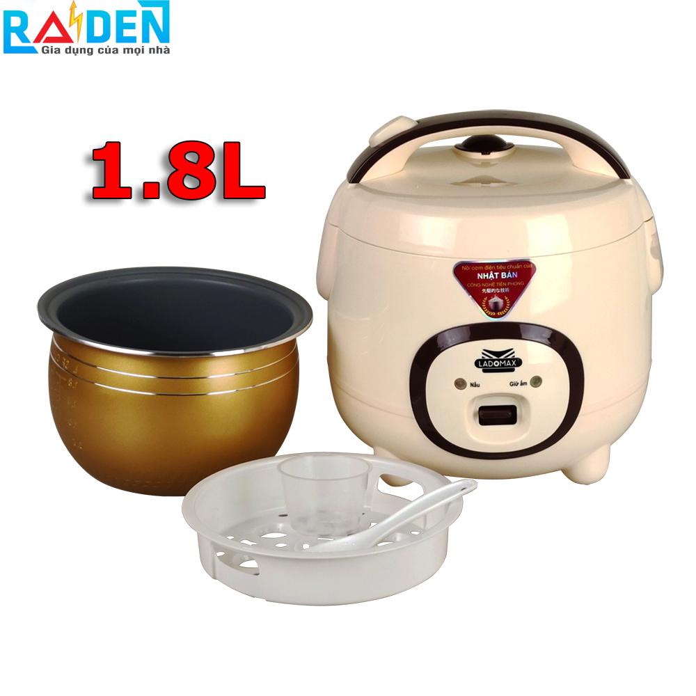 [Chính hãng] Nồi cơm điện trái cầu Ladomax HA-7618 lòng niêu chống dính nấu cơm mềm hơn, có xửng hấp, cho 4 - 6 người ăn