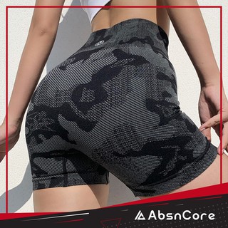 Quần short tập gym nữ AbsNCore, Camo Đen