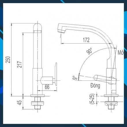 Vòi Rửa Bát Nước Lạnh Inax SFV-29,Hàng Chính Hãng Cao cấp