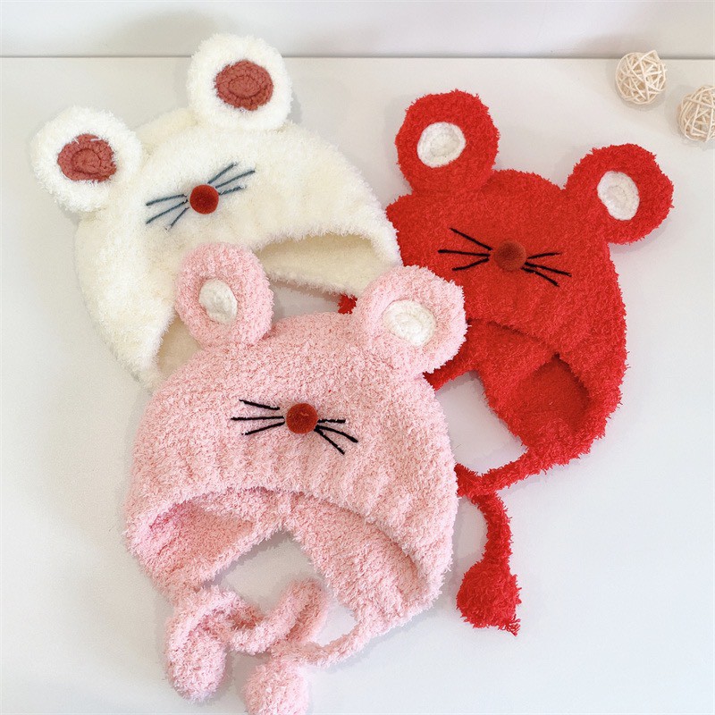 Mũ gấu cho bé, mũ len giữ ấm mùa đông cho bé cực ấm, siêu đáng yêu