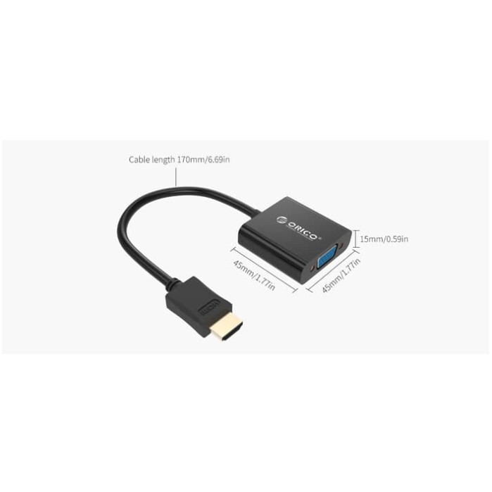 Bộ Chuyển Đổi Orico Dhtv-c20-bk - Hdmi Sang Vga