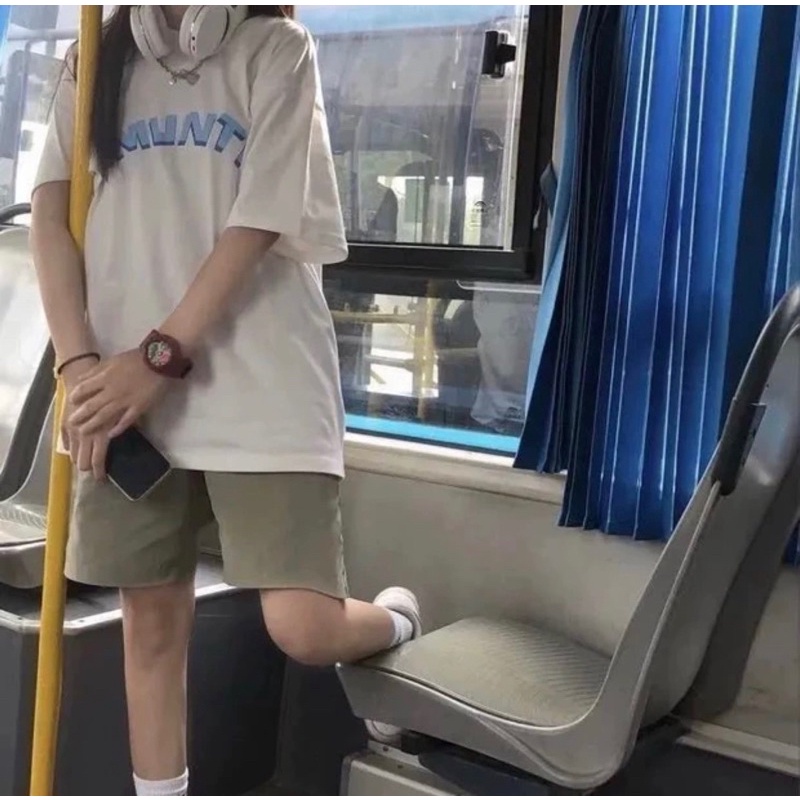 Bộ đùi 🌸 Set quần đùi kaki áo thun tay lỡ in chữ AMUN ngực phong cách Hàn Quốc form unisex rộng PHULA FREESHIP | BigBuy360 - bigbuy360.vn