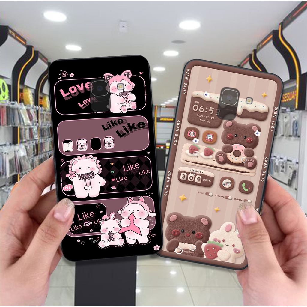Ốp lưng Samsung J6 2018 / J6 Plus / J8 / J6+ bộ hình gấu , thỏ hồng cute dễ thương giá rẻ siêu bền