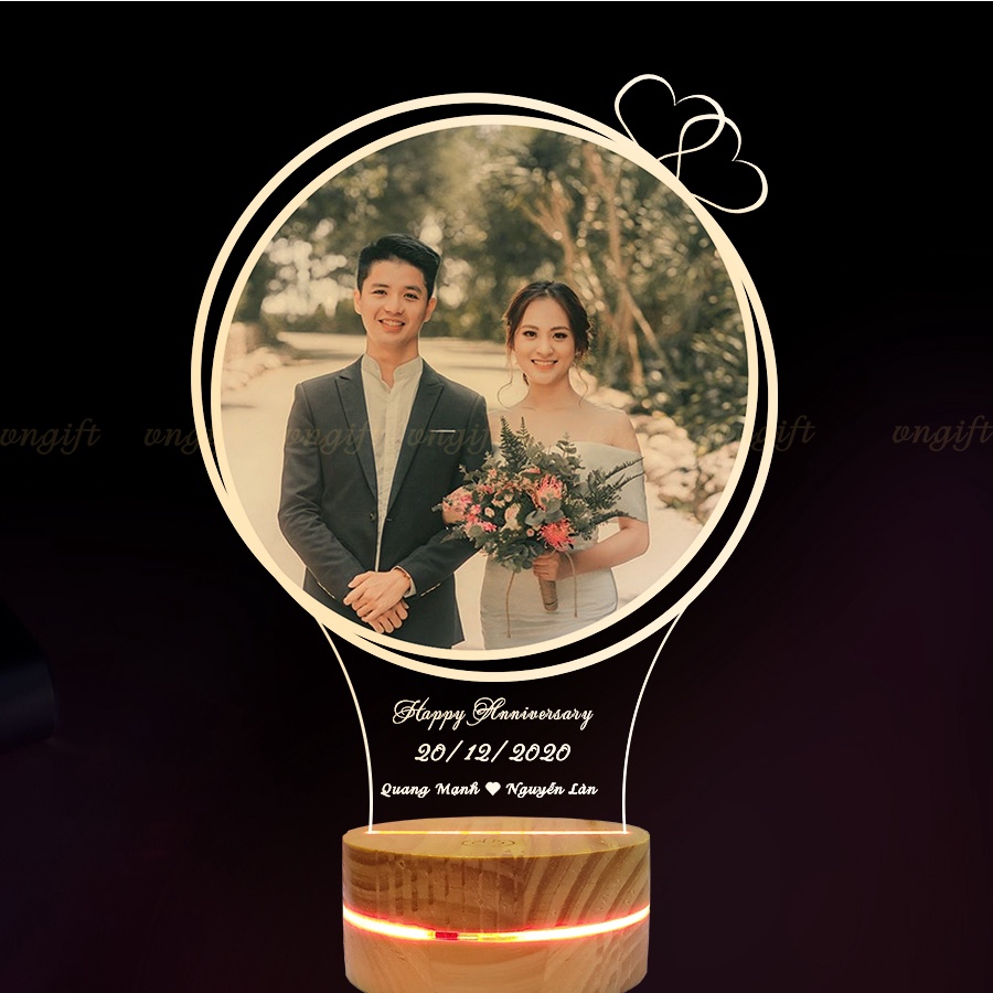 Đèn led 3D dành cho cặp đôi, vợ chồng, ngày kỷ niệm ý nghĩa