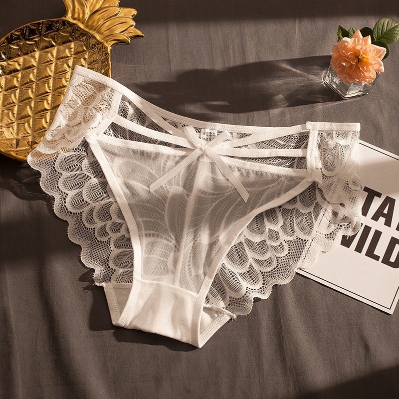 Quần Lót Cotton Eo Thấp Đáy Thấp Kháng Khuẩn Phối Ren Màu Đỏ Hoàng Đạo Kiểu Pháp Gợi Cảm Hàng Mới Cho Nữ