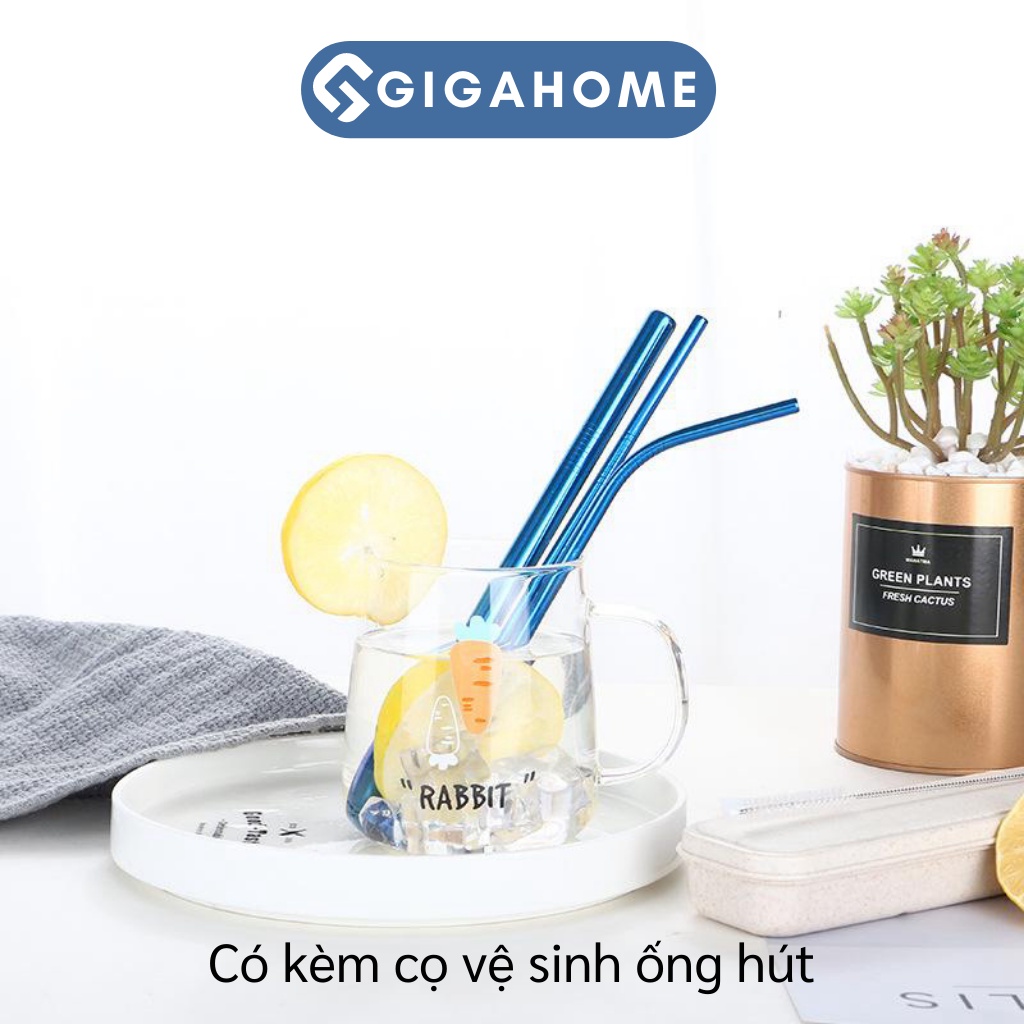 Bộ 5 Món Ống Hút Kim Loại Đủ Size Kèm Cọ Rửa Và Hộp Đựng Tiện Lợi GIGAHOME 7828