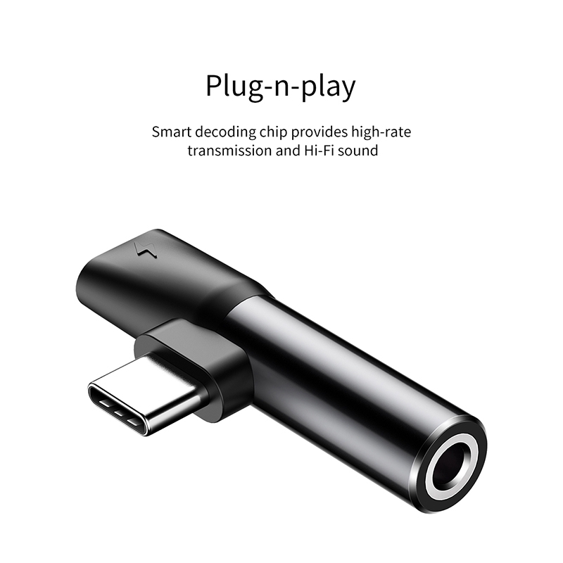 Đầu chia cổng USB Type-C và giắc cắm âm thanh 3.5mm Baseus hỗ trợ sạc cho Huawei P30