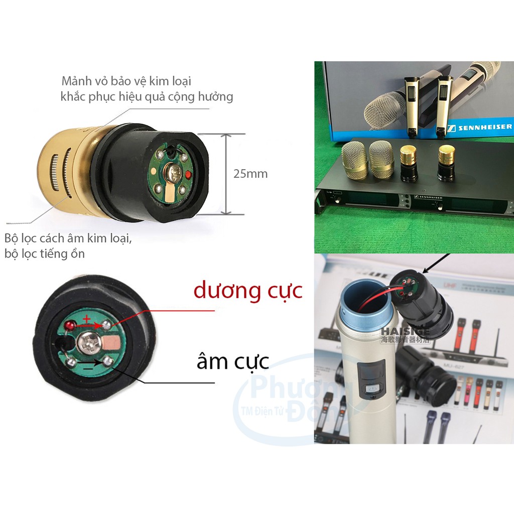 Củ Micro SKM9 Năng động Đầu lõi nhôm màu vàng. Dynamic độ nhại cao, hút âm, giảm hú tốt