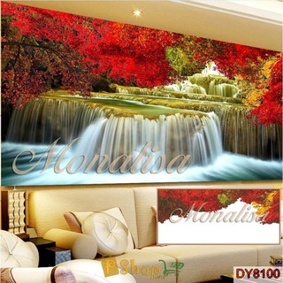 Tranh đính đá Thác nước mùa thu - DY8100 (200x90 cm)