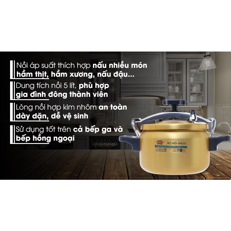 Nồi Áp xuất đun ga Sunhouse 3l,5l,6l chính hãng