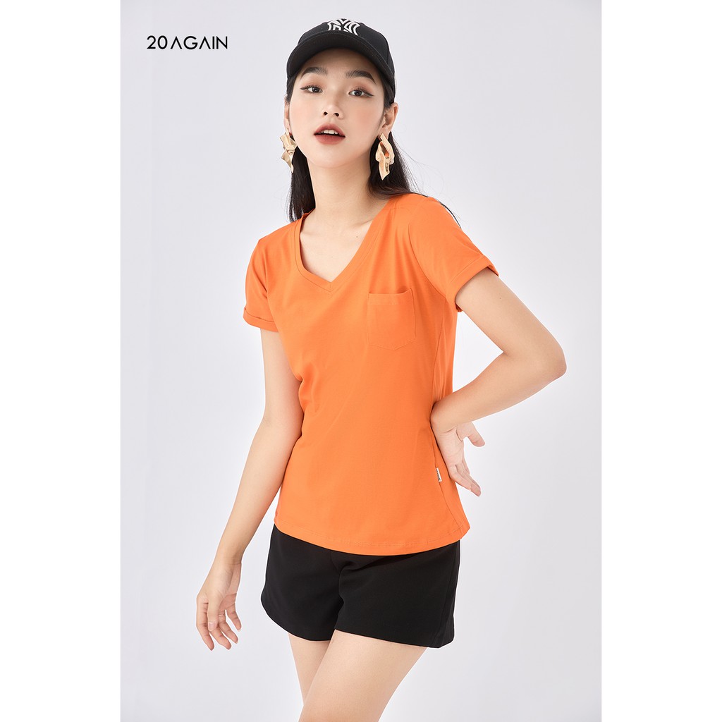 [Mã WABRT1230 giảm 10% đơn 99K] Áo phông nữ 20AGAIN, chất cotton co giãn mềm mịn, thoáng mát ATA1942