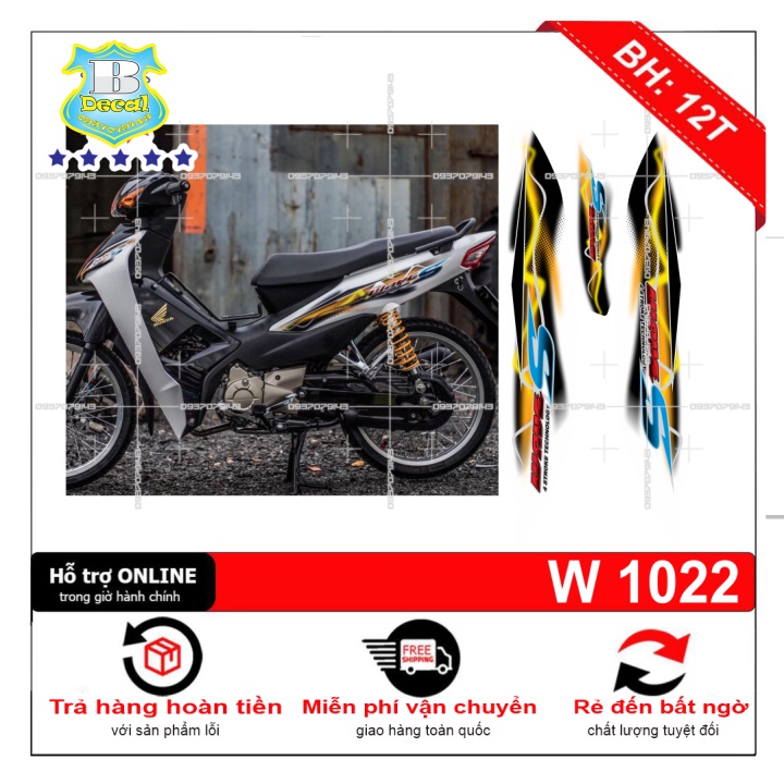 ( Quí khách vui lòng mang ra tiệm cho thợ dán ) Tem wave a 110 trắng