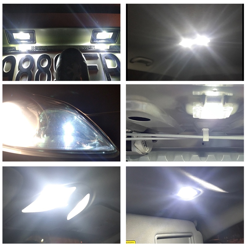 Set 10 Đèn led w5w 194 t10 cob 6000k Ánh Sáng Trắng / Xanh Lá / Đỏ Gắn Biển Số Xe Hơi