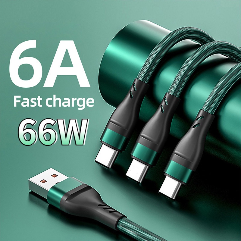 Mới Cáp Sạc / Truyền Dữ Liệu Nhanh Type C / 6A Thiết Kế Dây Bện Tiện Dụng