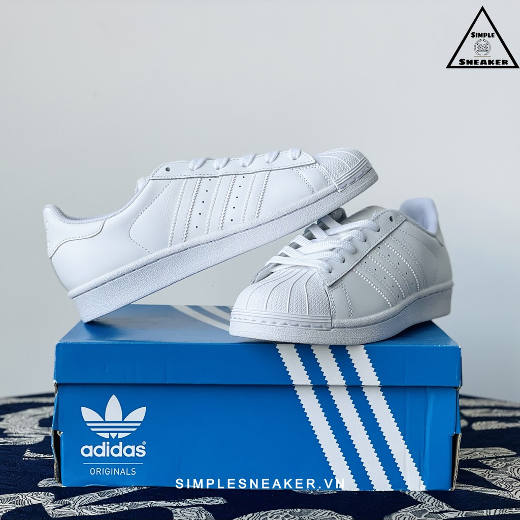 Giày Superstar Chính Hãng FREESHIP Adidas Super Star All White Chuẩn Auth -Giày Adidas Superstar Full Trắng [B23461]