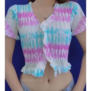Áo kiểu loang màu